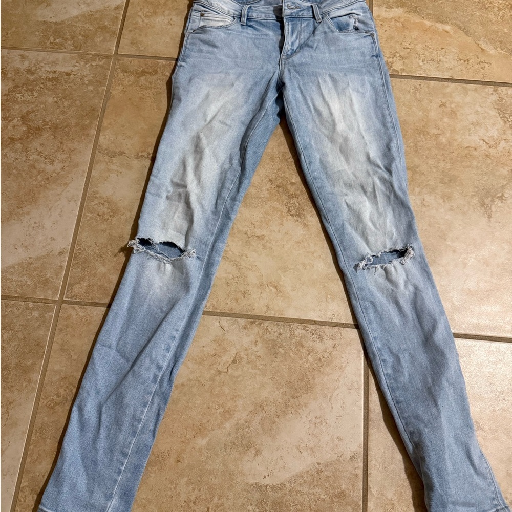 Guess Curve X Light Blue Ripped Skinny Jeans